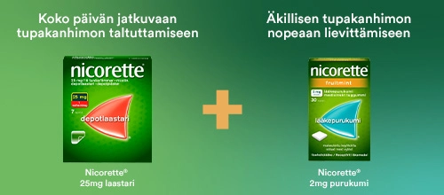 Nicorette®-yhdistelmähoitoa